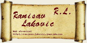 Ranisav Laković vizit kartica